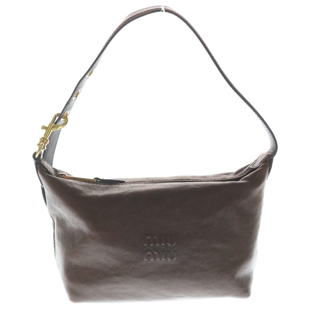 miumiu(ミュウミュウ) ハンドバッグ ミニバッグ ブラウン レザー 5NE841 ゴールド金具 レディース