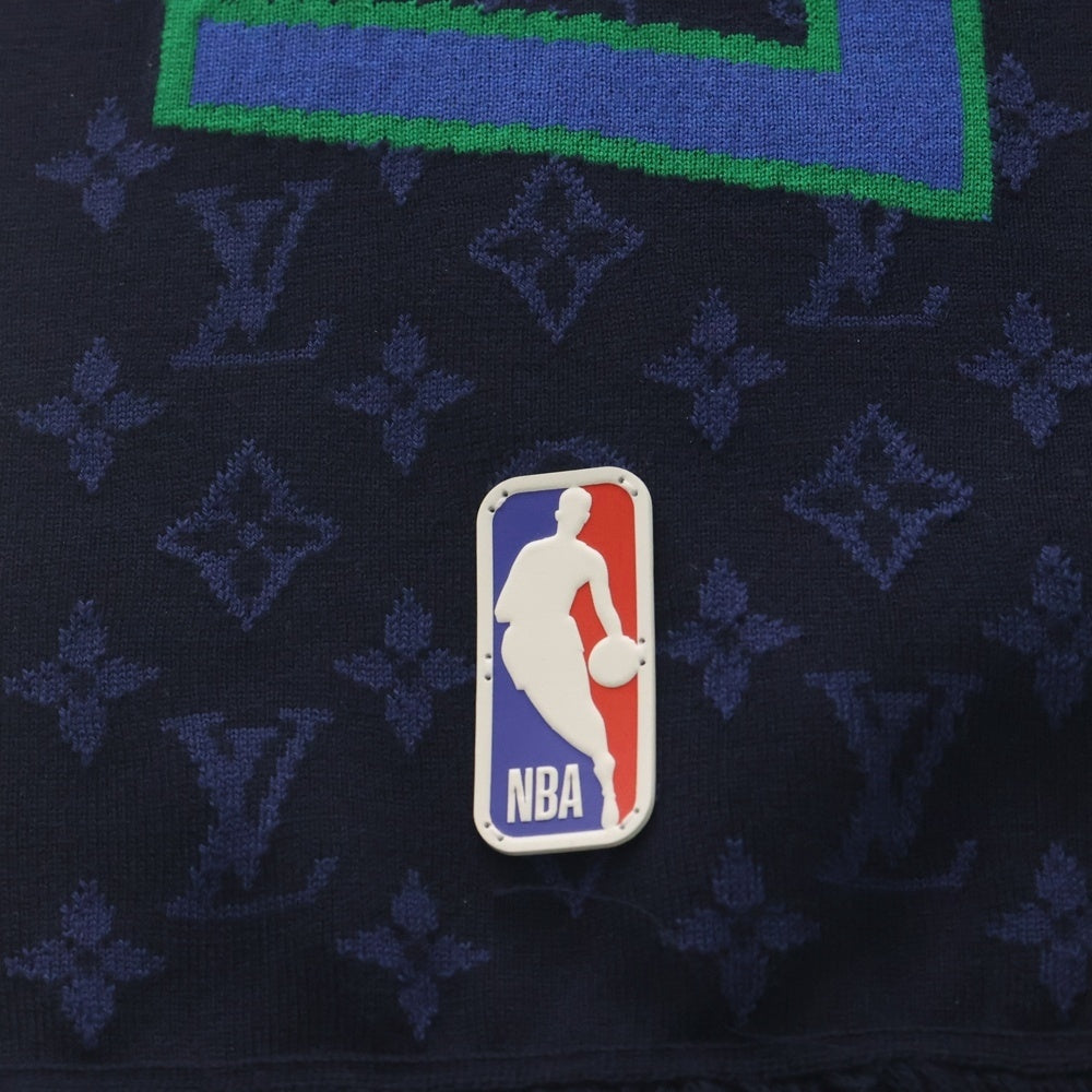 LOUIS VUITTON(ルイヴィトン) 21AW ×NBA エシャルプ モノグラムレターズ フリンジマフラー ネイビー MP3033