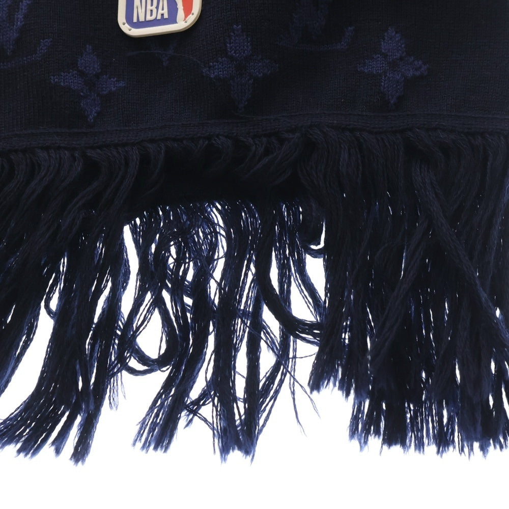 LOUIS VUITTON(ルイヴィトン) 21AW ×NBA エシャルプ モノグラムレターズ フリンジマフラー ネイビー MP3033