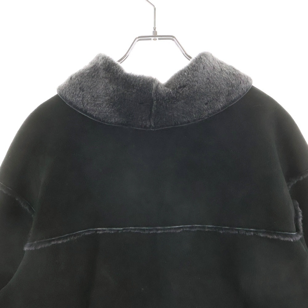 agnes b.(アニエスベー) ラムスキン レザー ムートンジャケット ブラック レディース