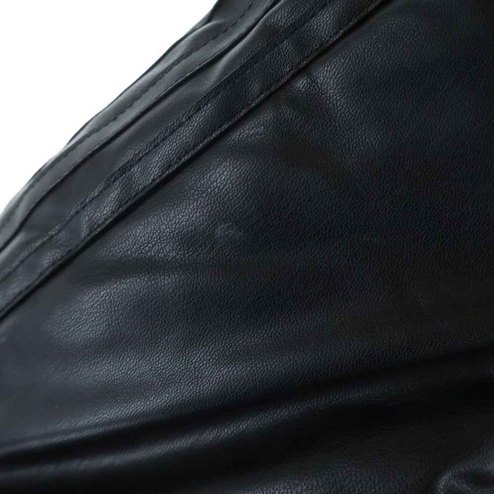 adidas(アディダス) トレフォイルロゴプレート フェイクレザー ジップアップ ダウンジャケット ブラック レディース JD3790