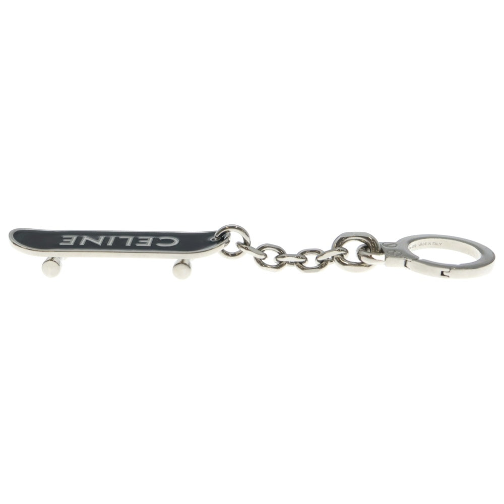 CELINE(セリーヌ) スケートボード バッグチャーム キーリング キーホルダー ブラック×シルバー