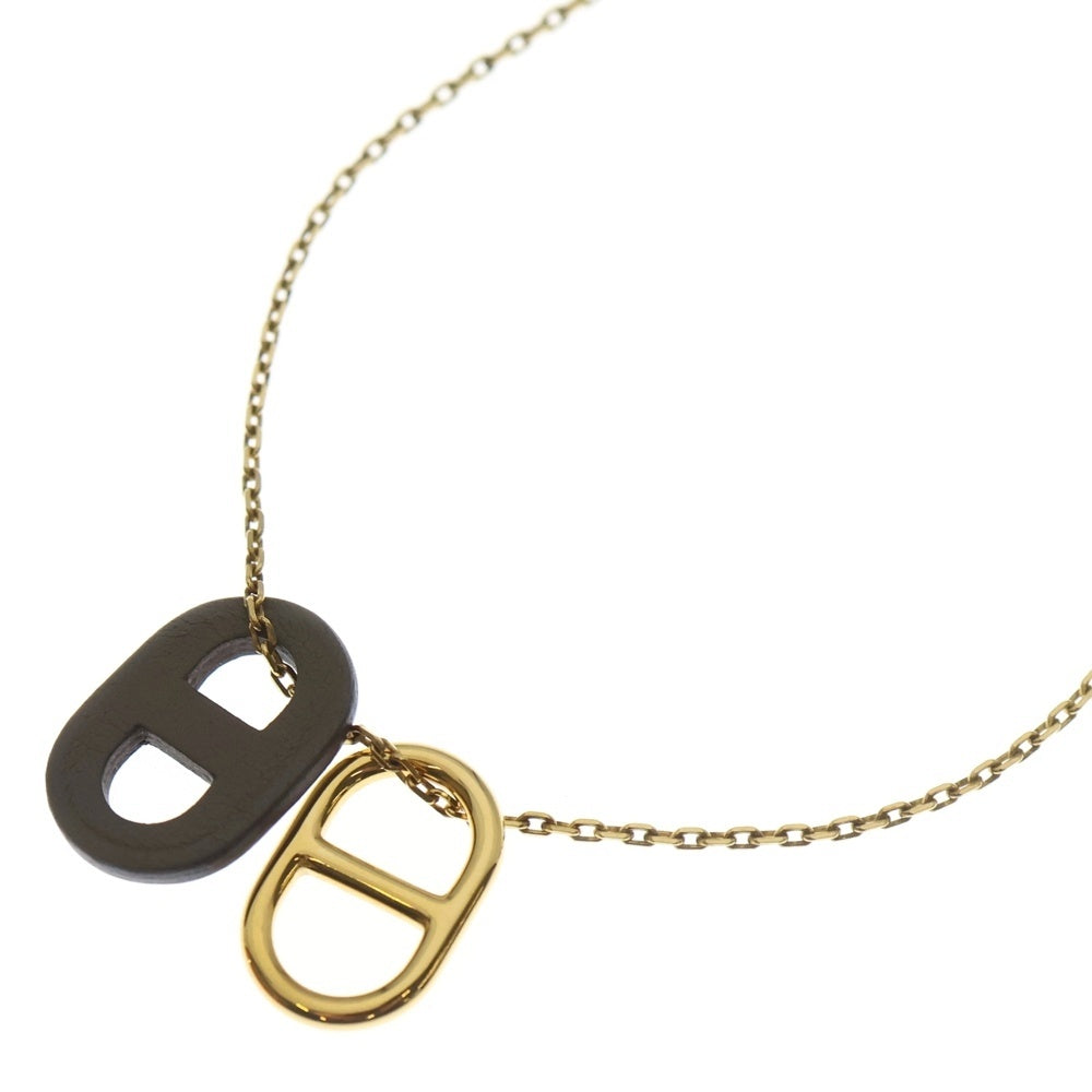 HERMES(エルメス) オーマイヨン ネックレス ペンダント ブラウン×ゴールド レディース