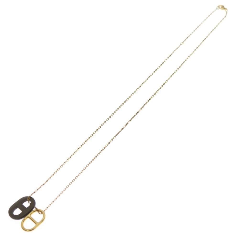 HERMES(エルメス) オーマイヨン ネックレス ペンダント ブラウン×ゴールド レディース