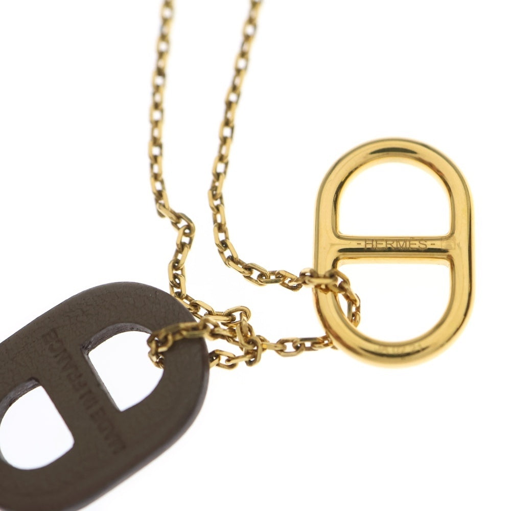 HERMES(エルメス) オーマイヨン ネックレス ペンダント ブラウン×ゴールド レディース