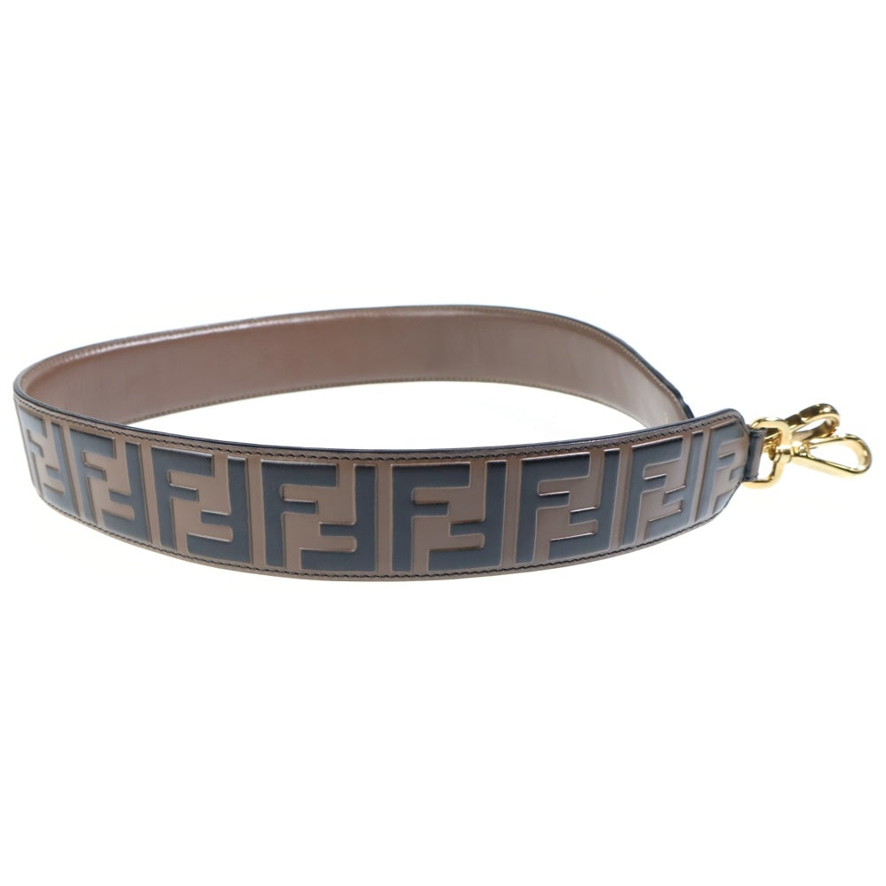 FENDI(フェンディ) ズッカ ショルダーストラップ ブラウン レザー レディース