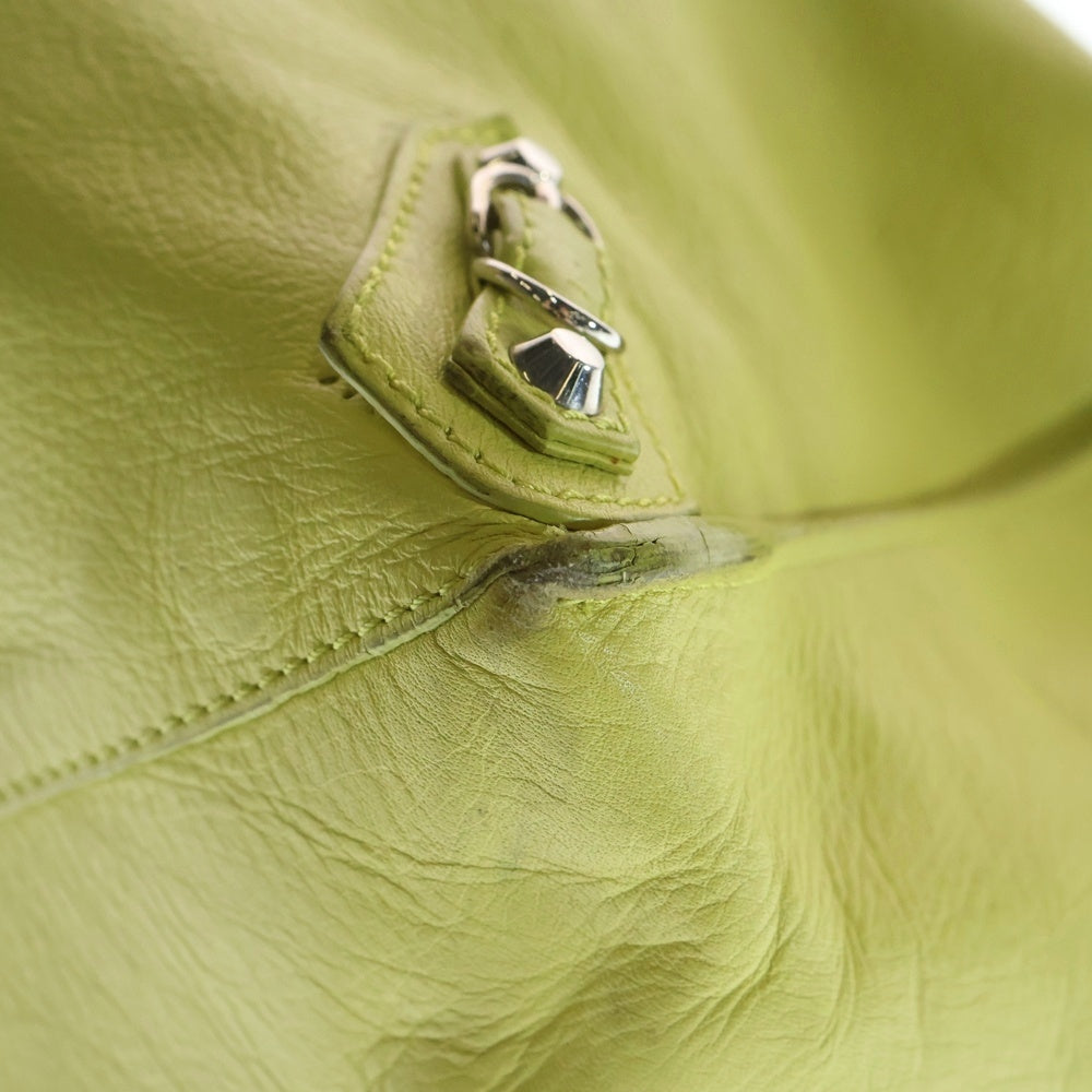 BALENCIAGA(バレンシアガ) ザ・ペーパー トートバッグ ハンドバッグ ネオンイエロー レザー 236701 シルバー金具 レディース