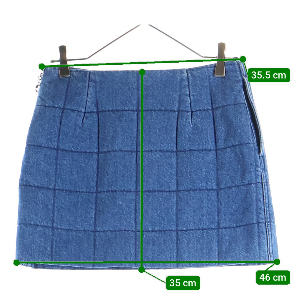 GUCCI(グッチ) キルティング デニムスカート インディゴ レディース