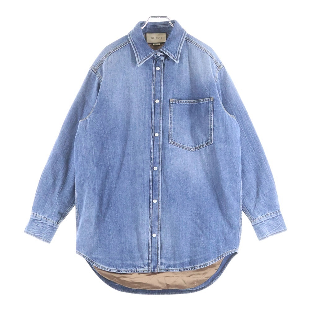 GUCCI(グッチ) WASHED ORGANIC DENIM SHIRT デニムジャケット インディゴ レディース 772882 XDCT9