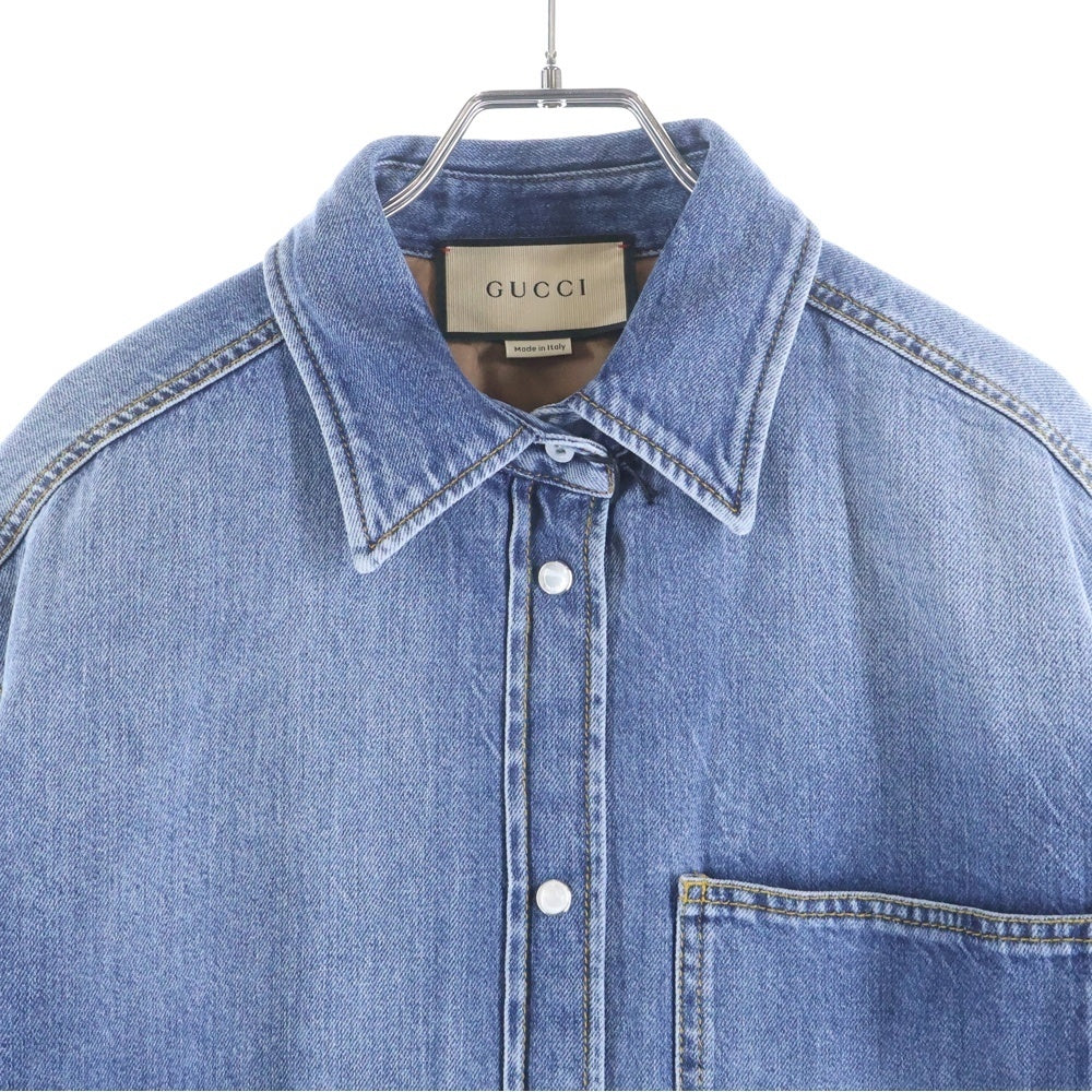 GUCCI(グッチ) WASHED ORGANIC DENIM SHIRT デニムジャケット インディゴ レディース 772882 XDCT9
