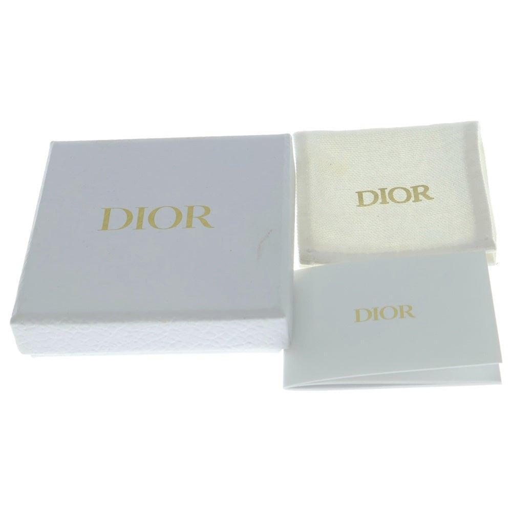 Christian Dior(クリスチャンディオール) トライバル フェイクパール ラインストーン CD×ハートピアス ホワイト×ゴールド GP レディース