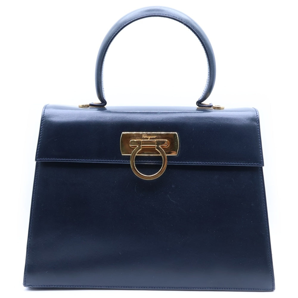 Salvatore Ferragamo(サルヴァトーレ フェラガモ) ガンチーニ 2wayハンドバッグ ネイビー レディース