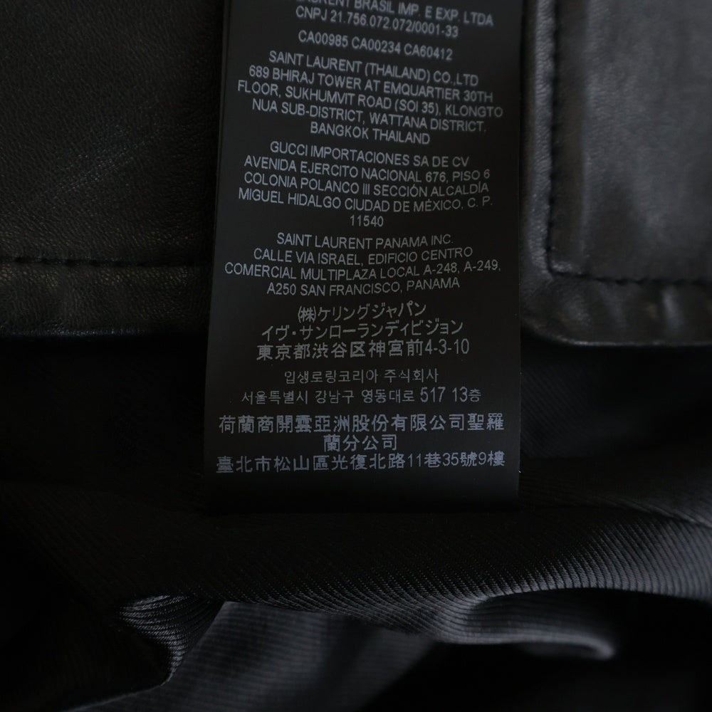 SAINT LAURENT PARIS(サンローランパリ) Keith Racer Jacket キースレーサー レザー ライダースジャケット ブラック 362239