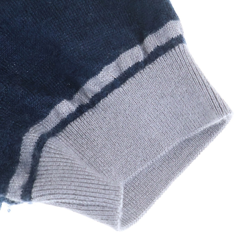 HERMES(エルメス) 22AW 宮延の馬具 クルーネック 半袖ニット カシミヤ ネイビー 2H2622D8 レディース