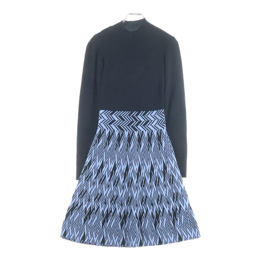 EMPORIO ARMANI EA7(エンポリオアルマーニイーエーセブン) 長袖ニットワンピース ブラック/ブルー 6L2AT4 2M02Z レディース
