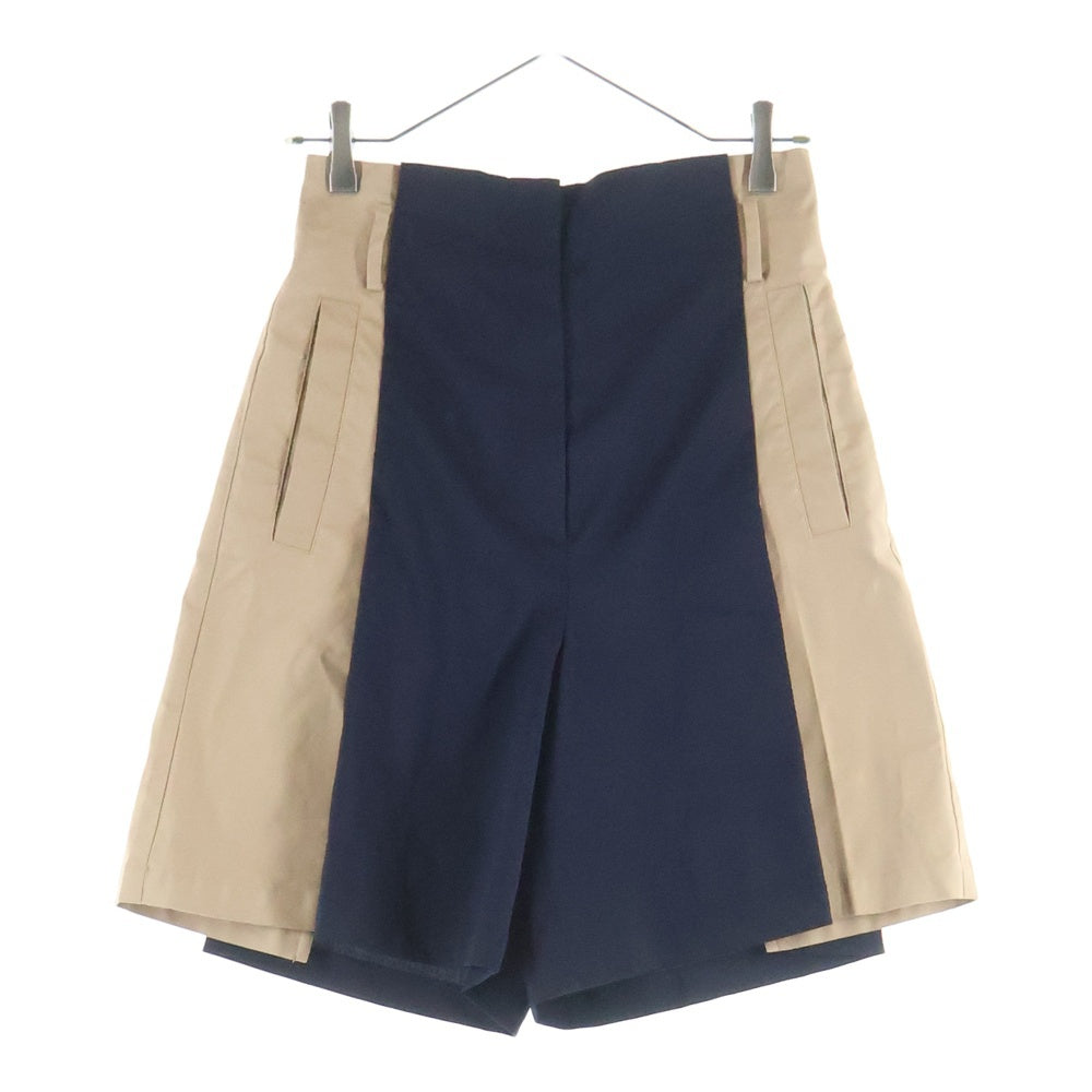 Weekend Max Mara(ウィークエンド マックスマーラ) 切り替え コットン ハーフ ショートパンツ ショーツ ネイビー/ベージュ レディース