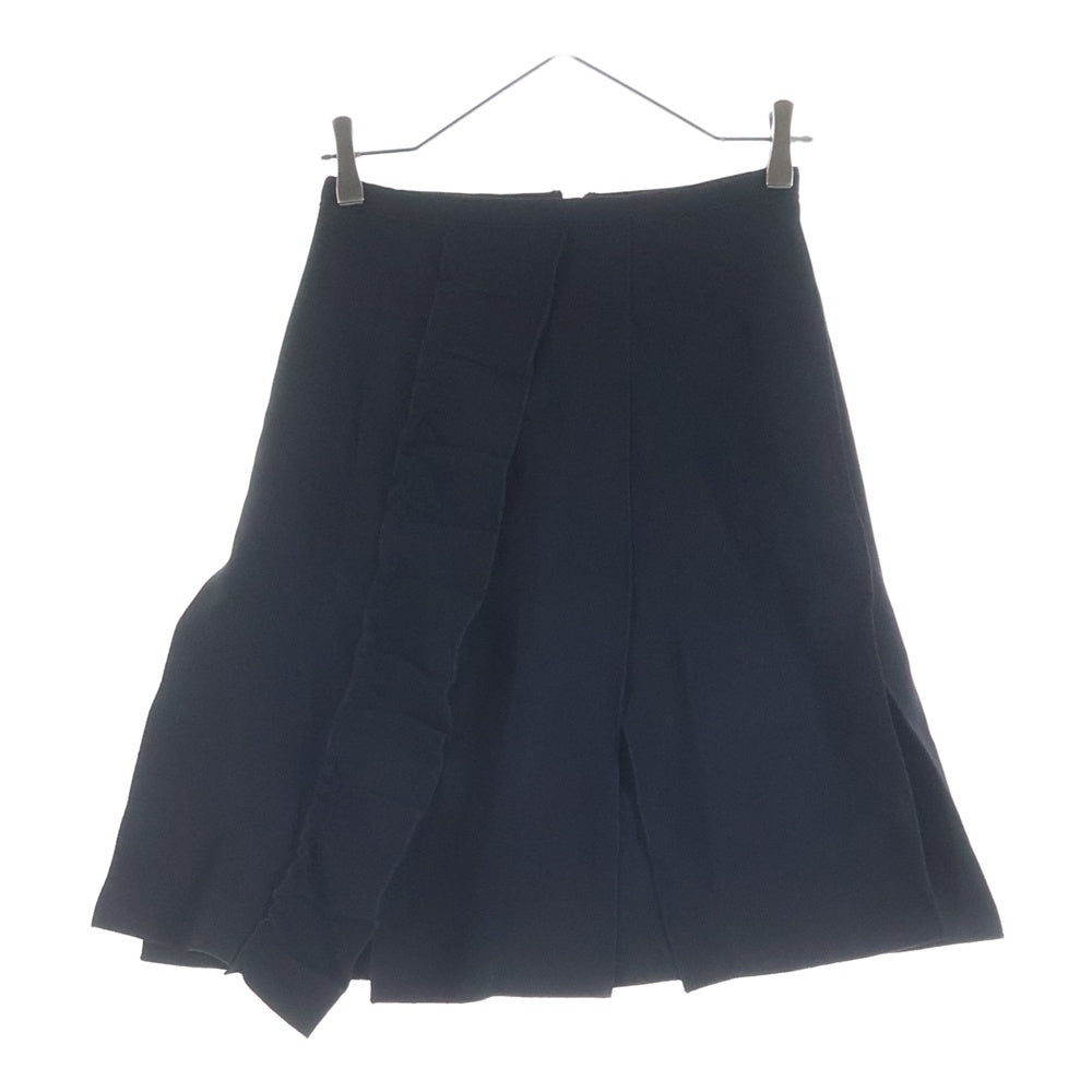 N21 numero ventuno(ヌメロ ヴェントゥーノ) 21AW ボンディングフリル スリット スカート ブラック 21AW-C041-5336 レディース