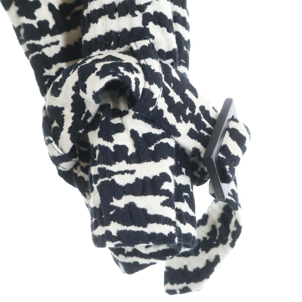 Max Mara(マックスマーラ) ゼブラ総柄 ノーカラー ロング コート ブラック/ホワイト レディース