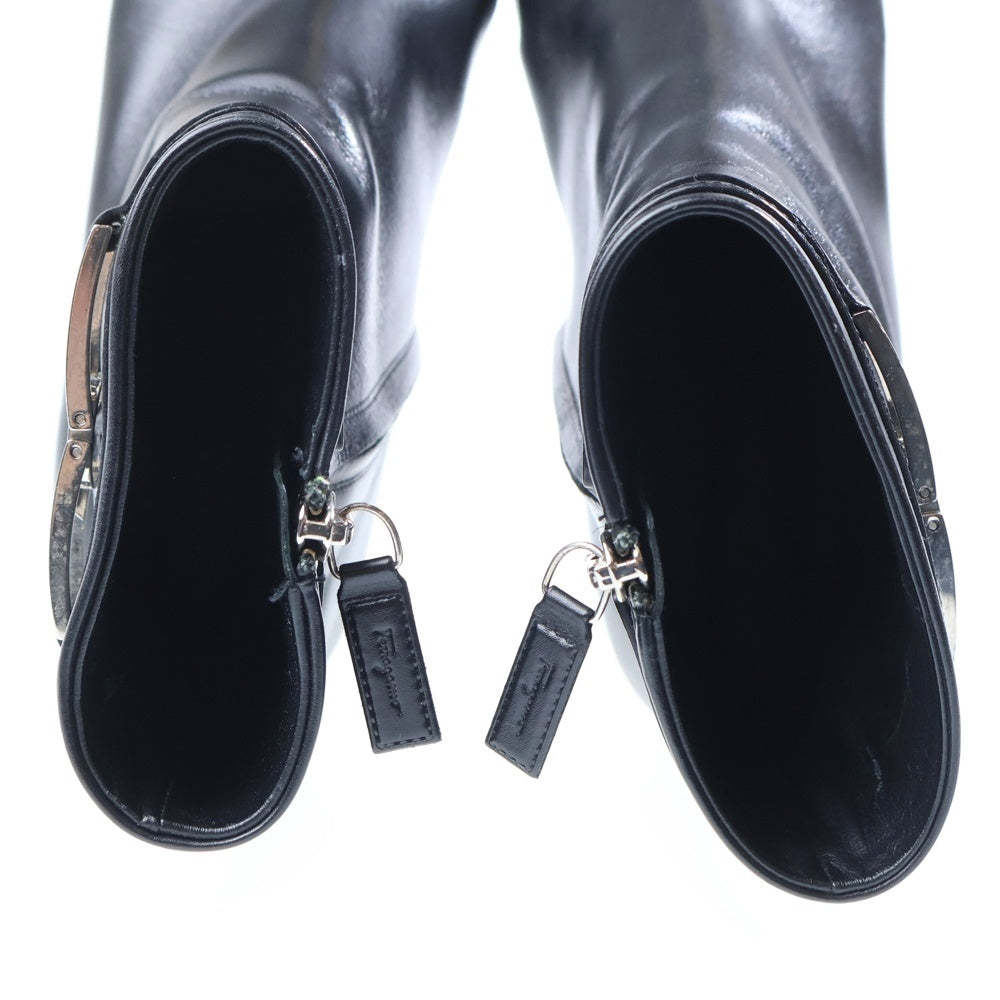 Salvatore Ferragamo(サルヴァトーレ フェラガモ) REGO55 ショートブーツ レザー ブラック レディース