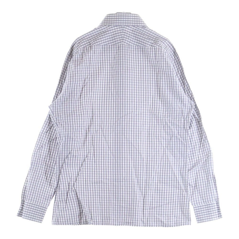 HERMES(エルメス) チェック総柄 長袖 シャツ グレー