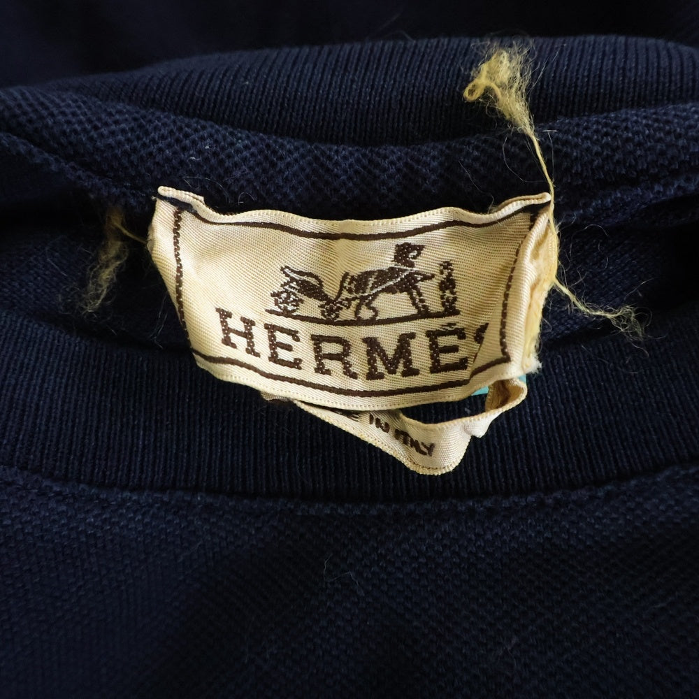 HERMES(エルメス) コットン 半袖ポロシャツ ネイビー