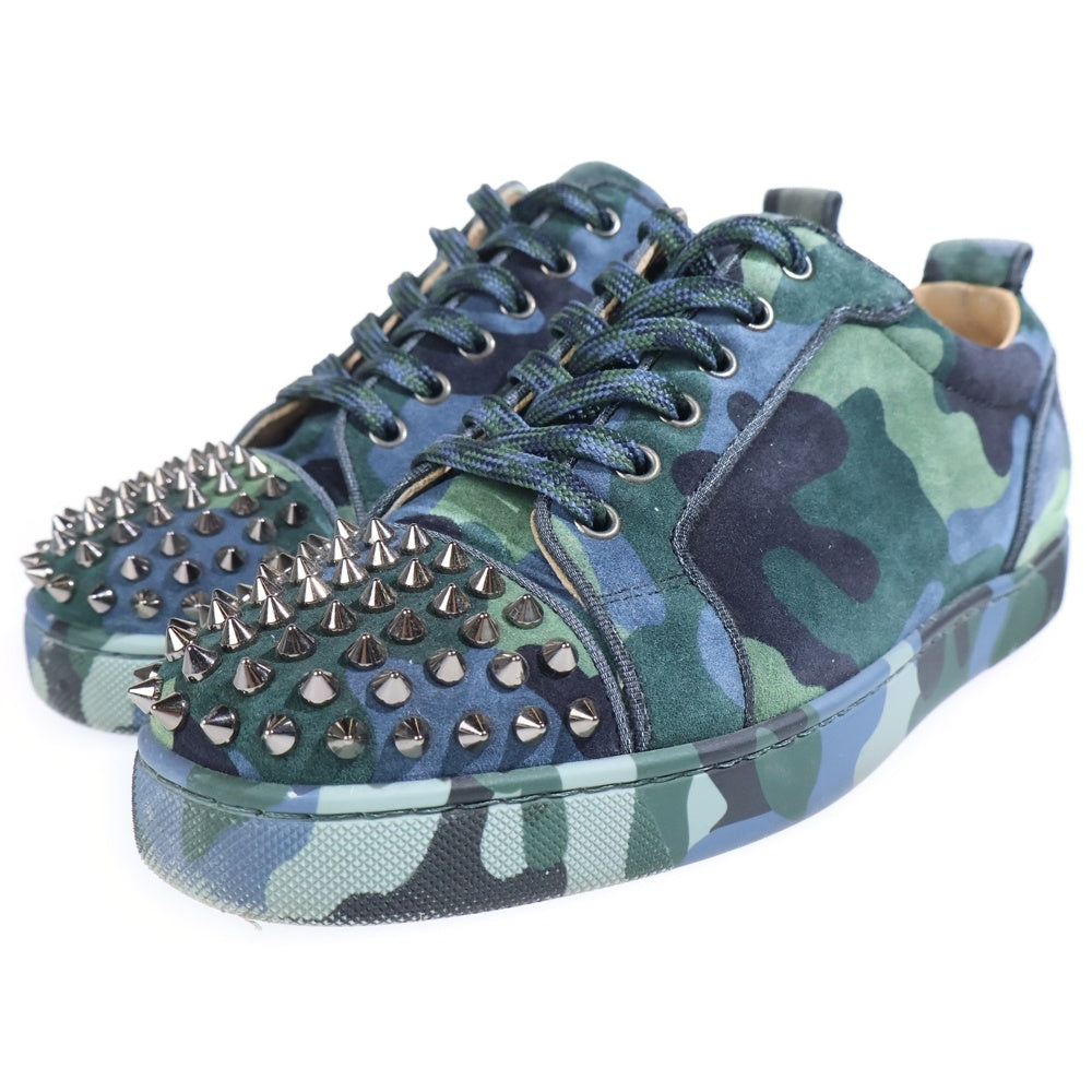 CHRISTIAN LOUBOUTIN(クリスチャンルブタン) ルイジュニアスパイクス ローカットスニーカー スエード ネイビー/グリーン