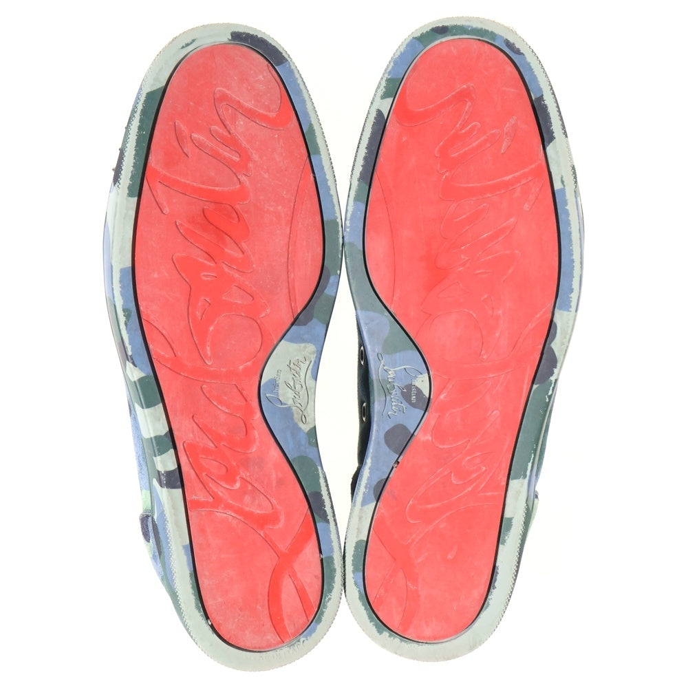 CHRISTIAN LOUBOUTIN(クリスチャンルブタン) ルイジュニアスパイクス ローカットスニーカー スエード ネイビー/グリーン