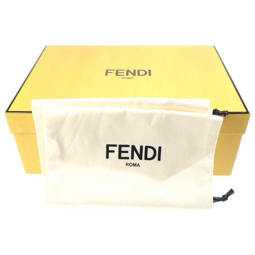 FENDI(フェンディ) ズッカ柄 ローカットスニーカー 黒 レザー×キャンバス 7E1455