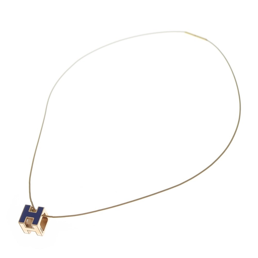 HERMES(エルメス) カージュドアッシュ Hロゴ ネックレス ネイビー アクセサリー レディース