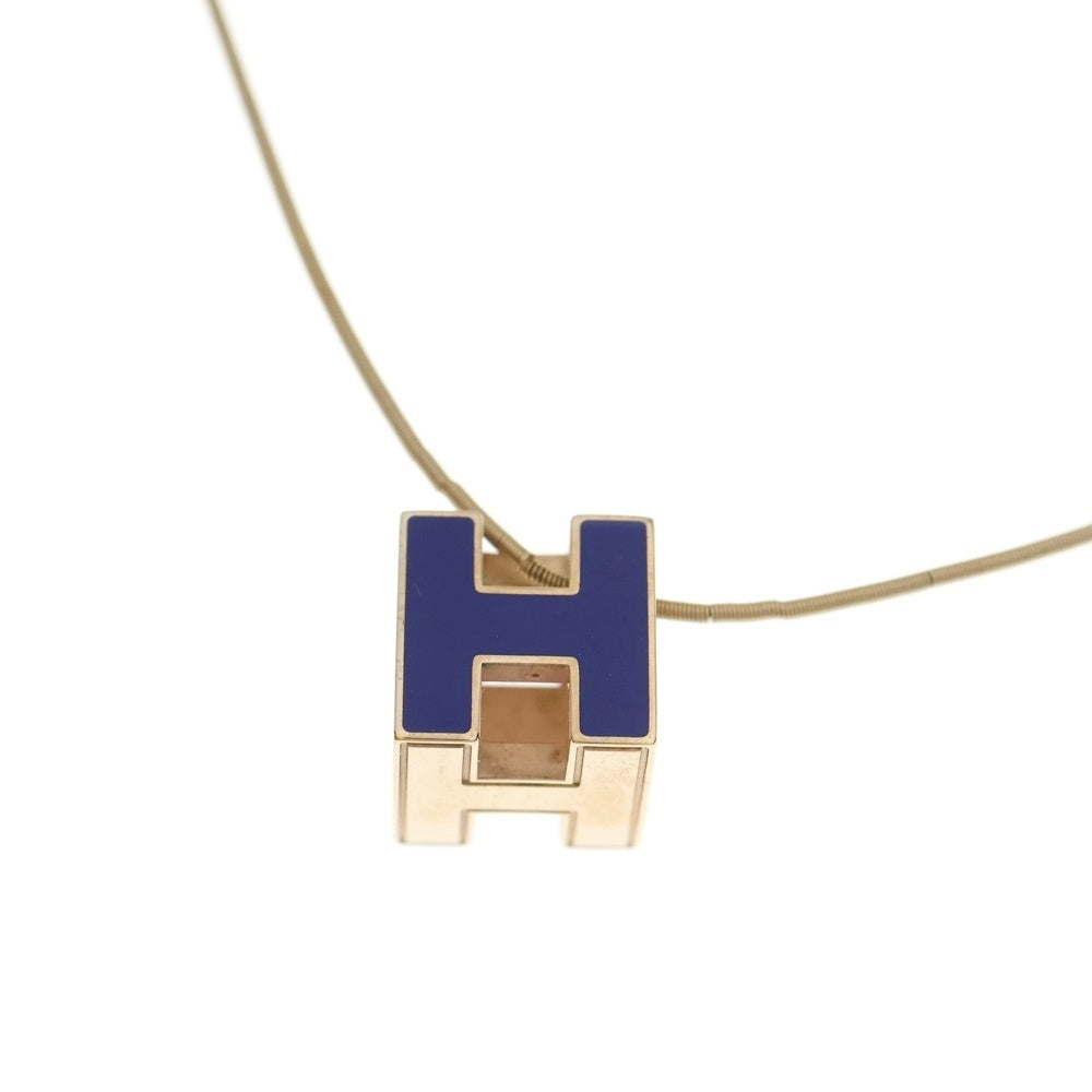 HERMES(エルメス) カージュドアッシュ Hロゴ ネックレス ネイビー アクセサリー レディース