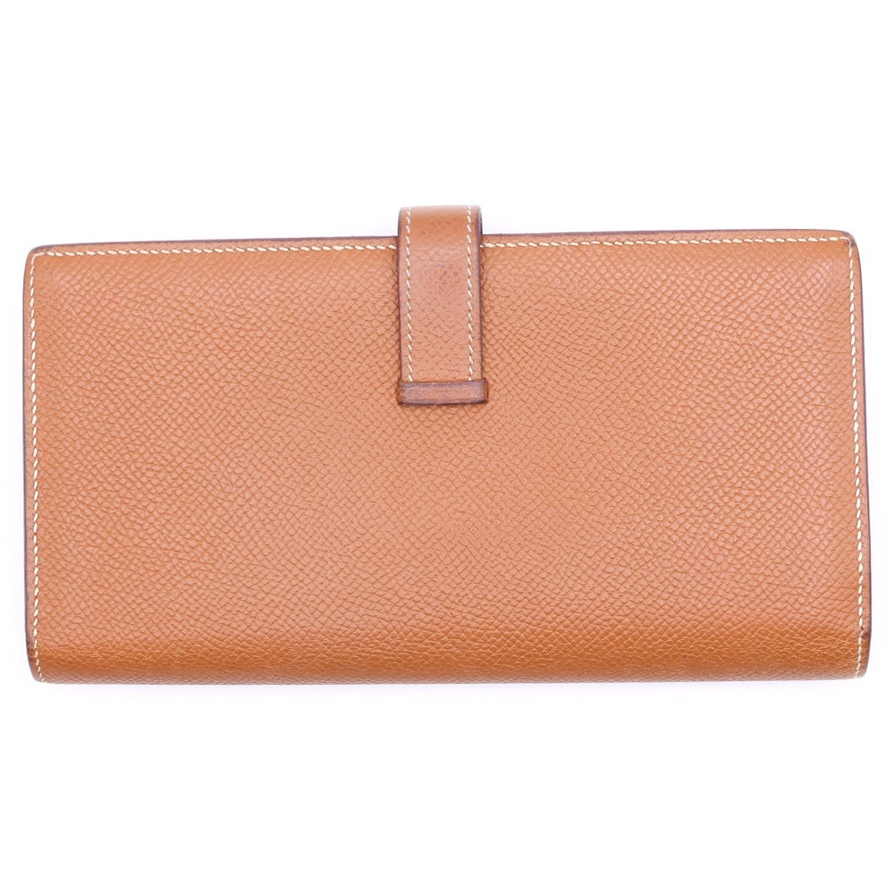 HERMES(エルメス) ベアンスフレ ゴールド エプソン 長財布 シルバー金具 □M刻印