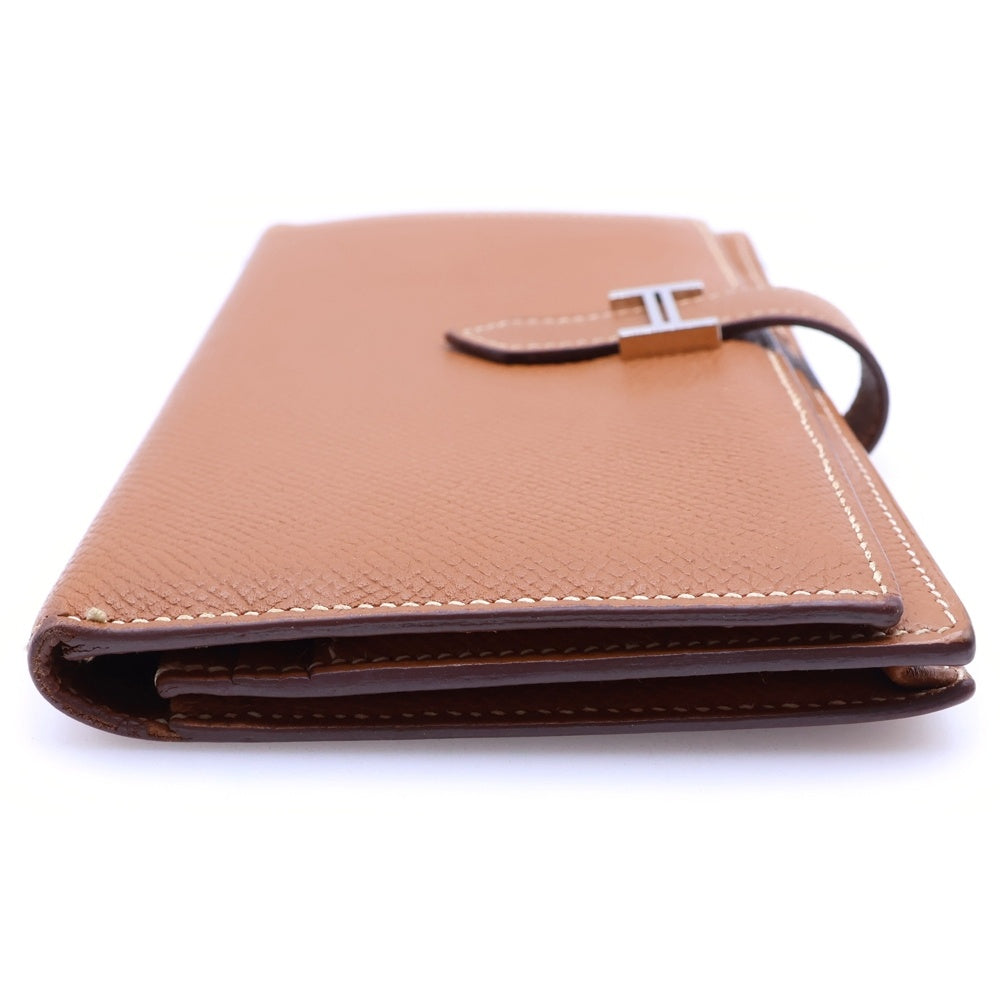 HERMES(エルメス) ベアンスフレ ゴールド エプソン 長財布 シルバー金具 □M刻印