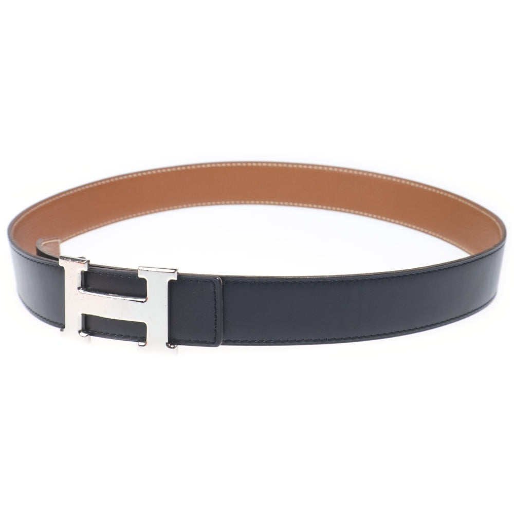 HERMES(エルメス) コンスタンスベルト ブラック レザー シルバー 金具 □H刻印
