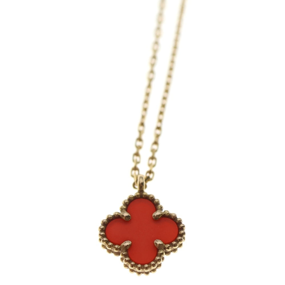 Van Cleef & Arpels(ヴァンクリーフアンドアーペル) スウィートアルハンブラ カーネリアン ネックレス ピンクゴールド Au750PG ジュエリー レディース