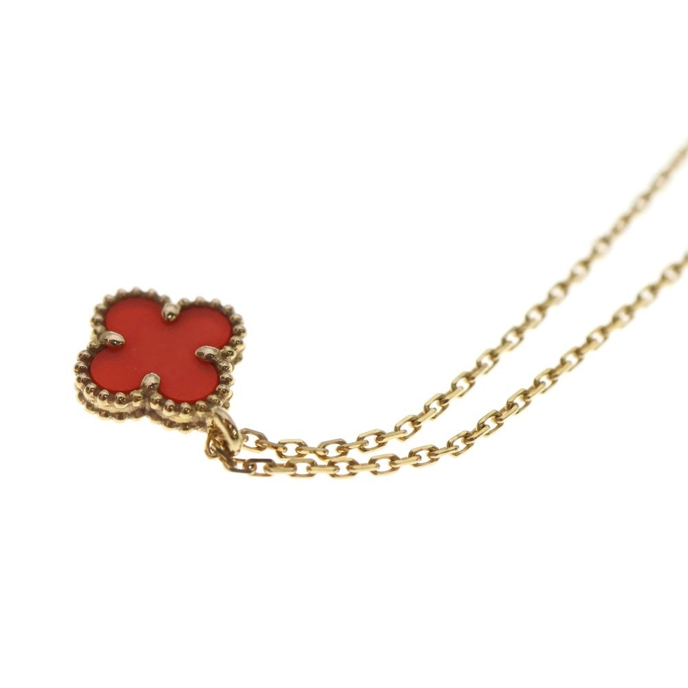 Van Cleef & Arpels(ヴァンクリーフアンドアーペル) スウィートアルハンブラ カーネリアン ネックレス ピンクゴールド Au750PG ジュエリー レディース