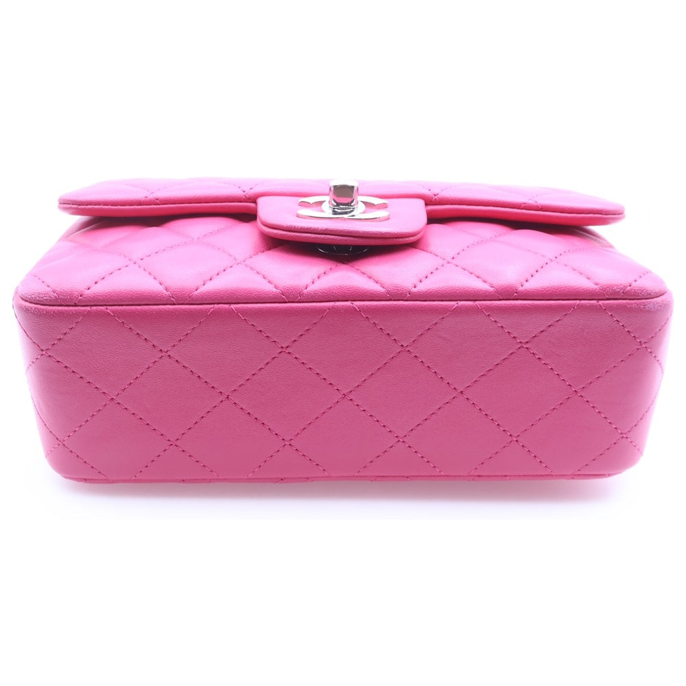 CHANEL(シャネル) ミニマトラッセ19 ラムスキン レザー Sフラップ Sチェーンショルダーバッグ シルバー金具 ピンク 19番台 レディース