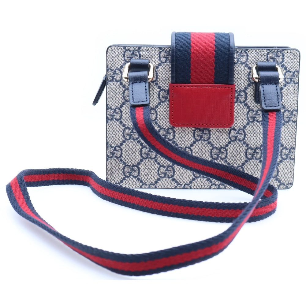 GUCCI(グッチ) チルドレンズ GGハート ショルダーバッグ レッド×ネイビー PVC×レザー 793830 レディース