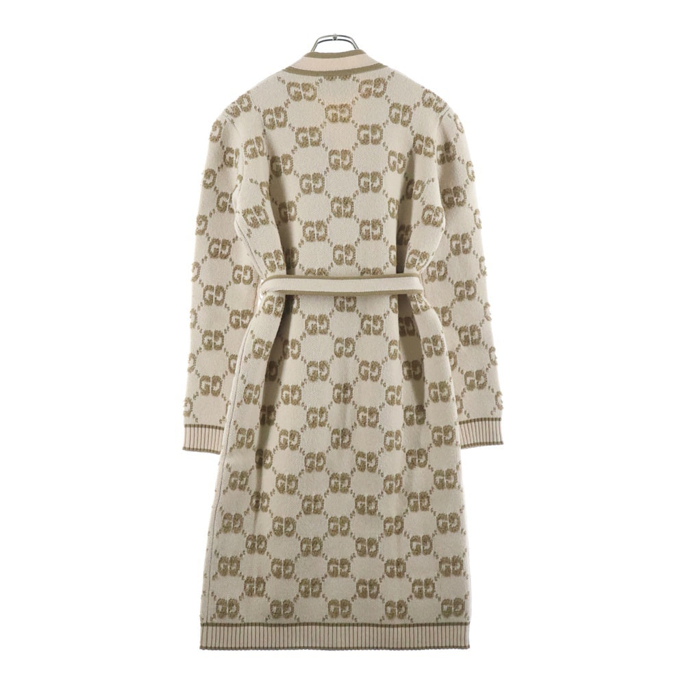 GUCCI(グッチ) GGジャガードロングカーディガン ベージュ ウール 770060 XKCNA レディース