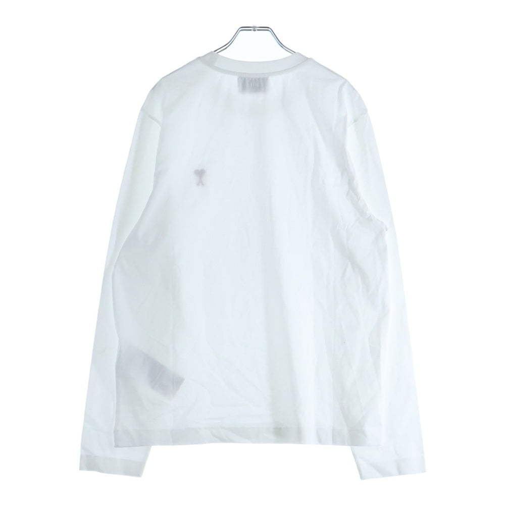 ami paris(アミパリス) ワンポイント刺繍ロングスリーブTシャツ ホワイト BFUTS235 レディース