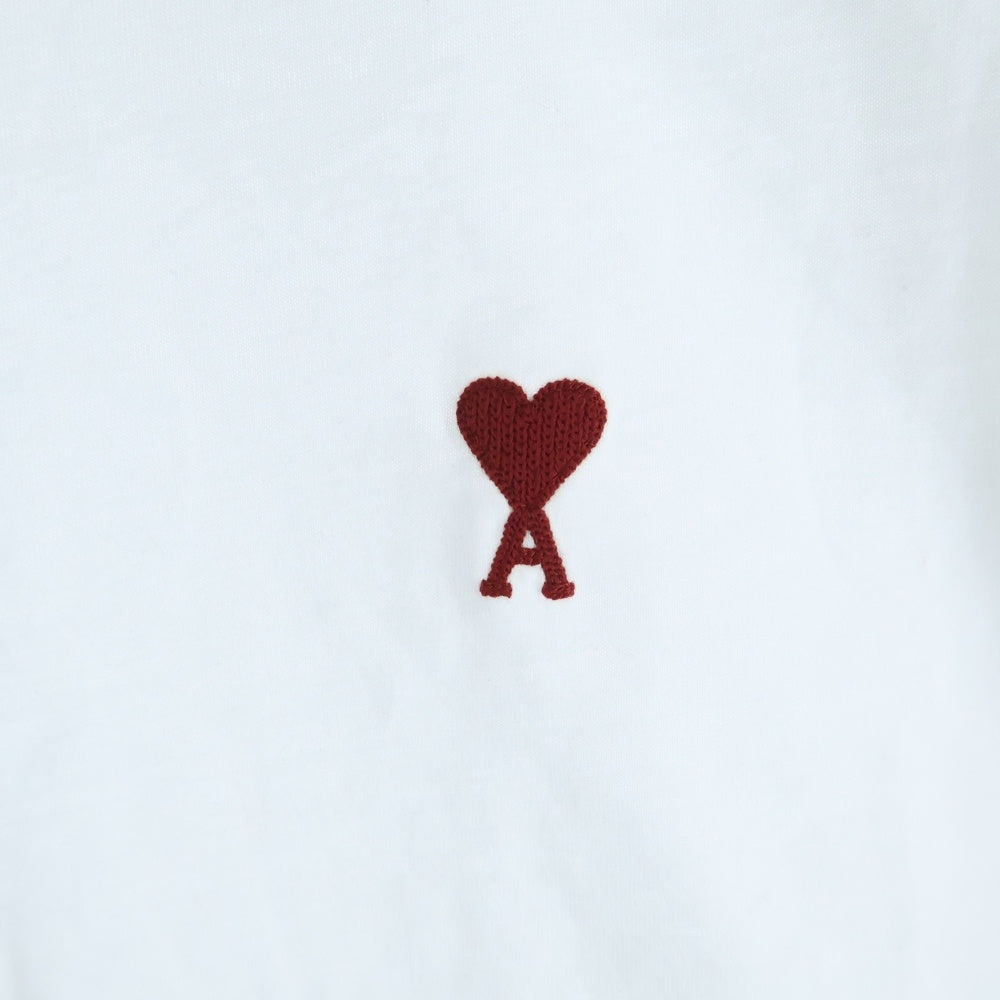 ami paris(アミパリス) ワンポイント刺繍ロングスリーブTシャツ ホワイト BFUTS235 レディース