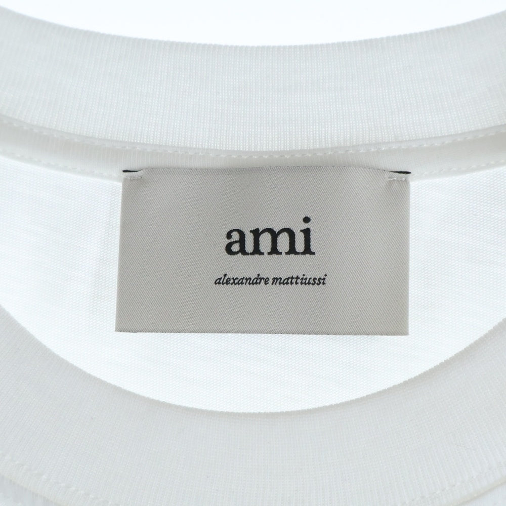ami paris(アミパリス) ワンポイント刺繍ロングスリーブTシャツ ホワイト BFUTS235 レディース