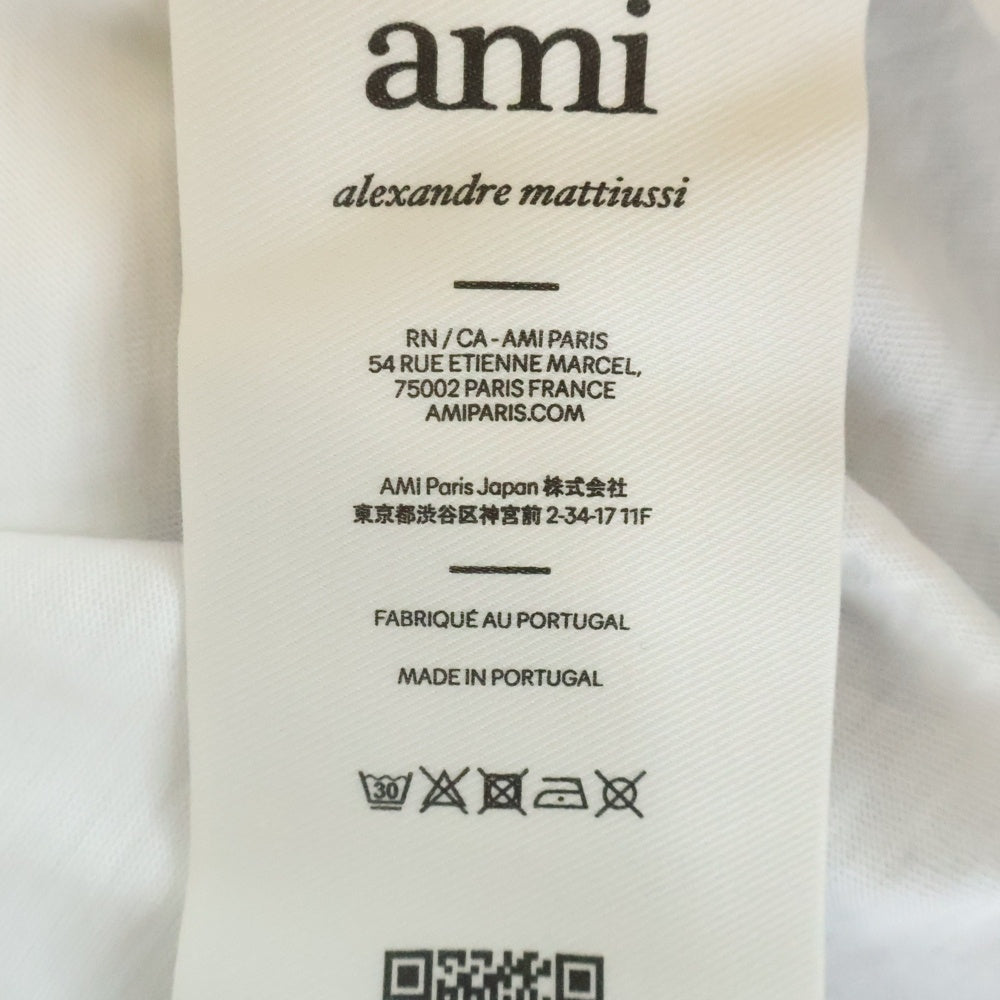 ami paris(アミパリス) ワンポイント刺繍ロングスリーブTシャツ ホワイト BFUTS235 レディース