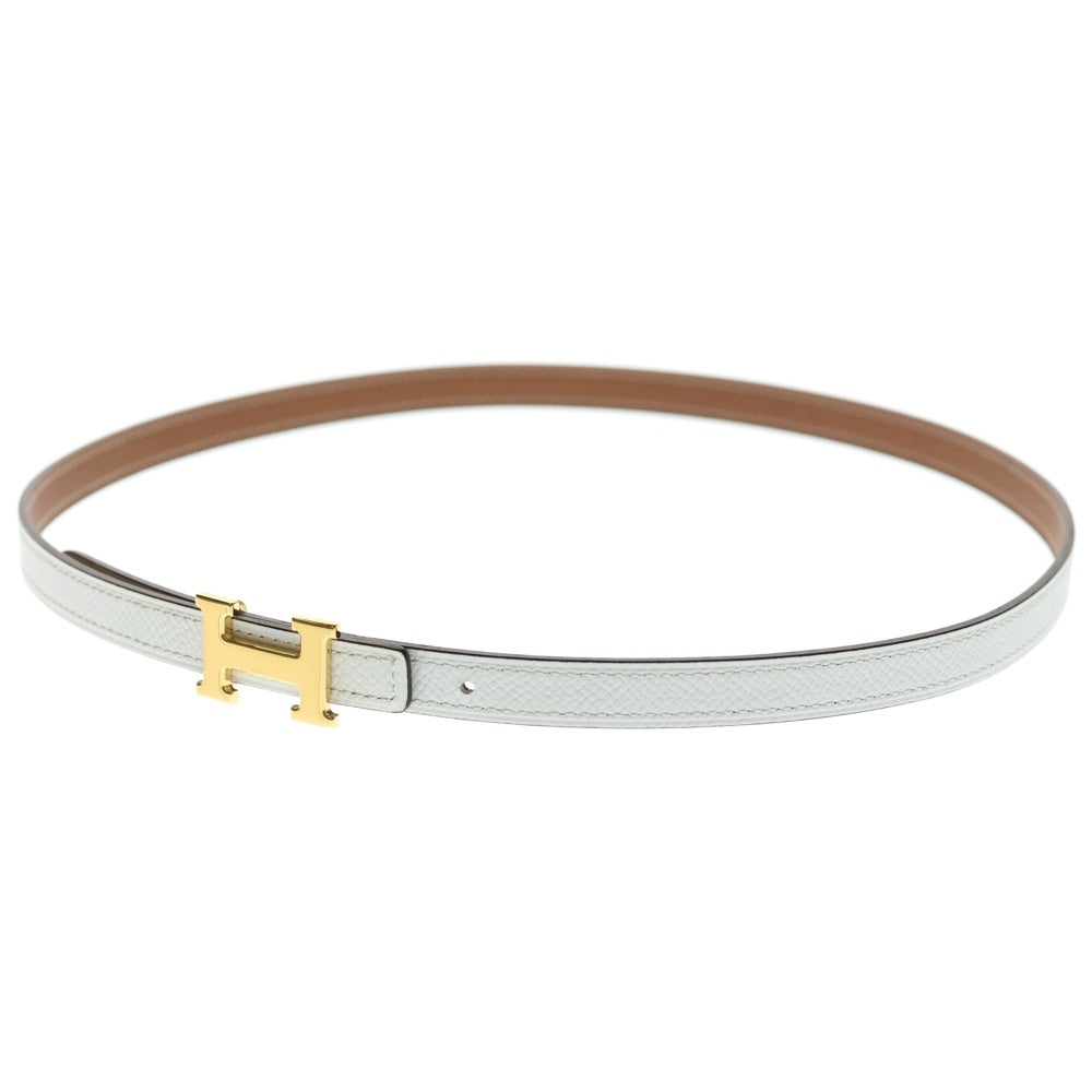 HERMES(エルメス) ミニコンスタンス Hベルト ホワイト×ブラウン W刻印 ゴールド金具