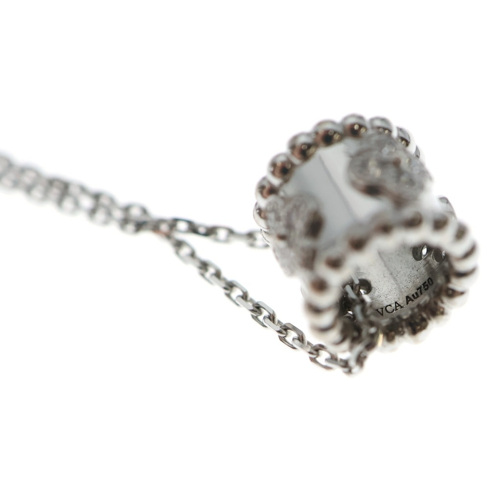 Van Cleef & Arpels(ヴァンクリーフアンドアーペル) ペルレ クローバー ダイヤ ネックレス ペンダント Au750 K18 WG ホワイトゴールド レディース