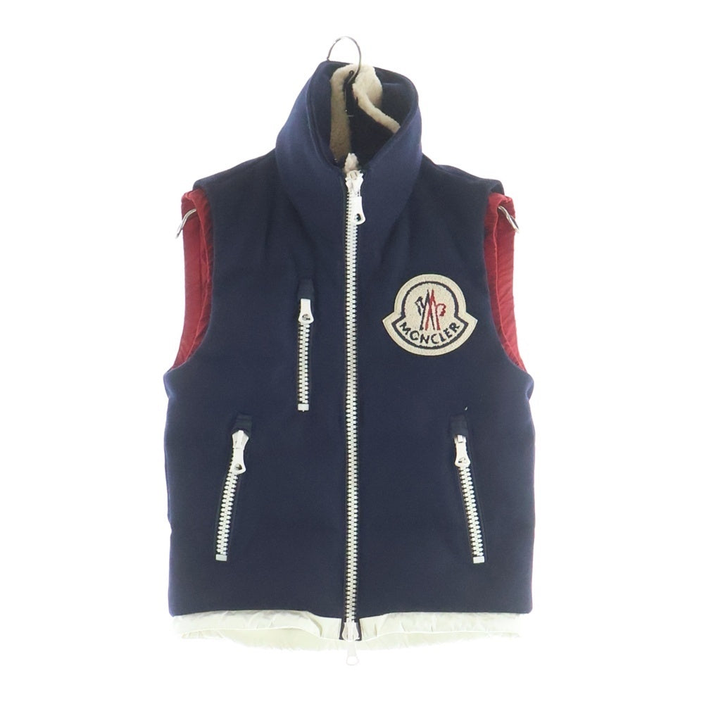 MONCLER(モンクレール) 15AW BASTIEN バスティアン フロントロゴパッチ ダウンベスト ネイビー A209H4333025 57644 レディース