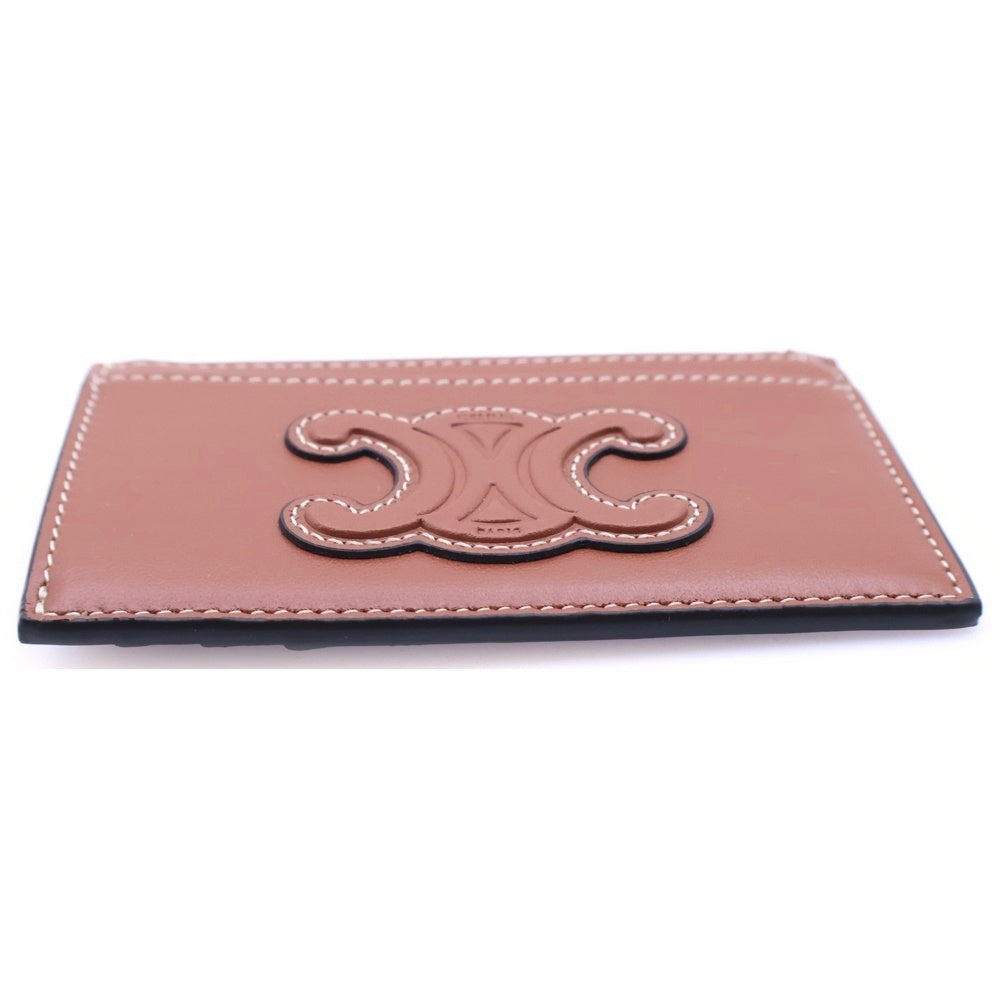 CELINE(セリーヌ) トリオンフ カードホルダー フラグメントケース コインケース ブラウン レザー ゴールド金具 レディース