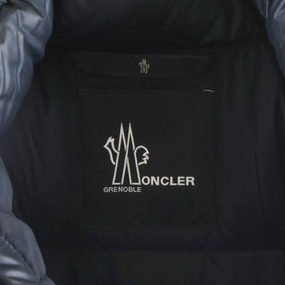 MONCLER(モンクレール) グルノーブル BAUGES ファーフーデッド ベルテッド ダウンジャケット ブラック ナイロン D20984690225 30082122TYGB レディース