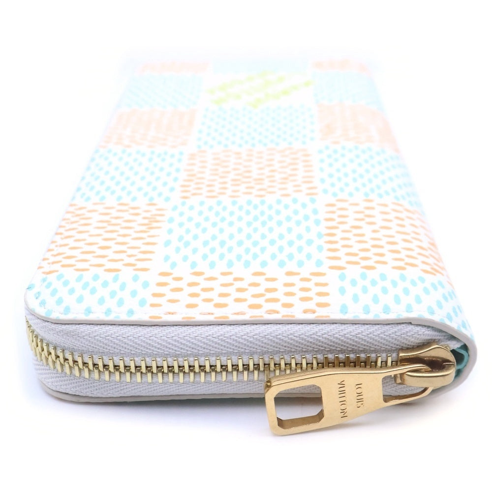 LOUIS VUITTON(ルイヴィトン) ダミエヘリテージ ジッピーウォレット ヴェルティカル ロングウォレット 長財布 カードケース ホワイト×グリーン×オレンジ PVCレザー N40675 ゴールド金具