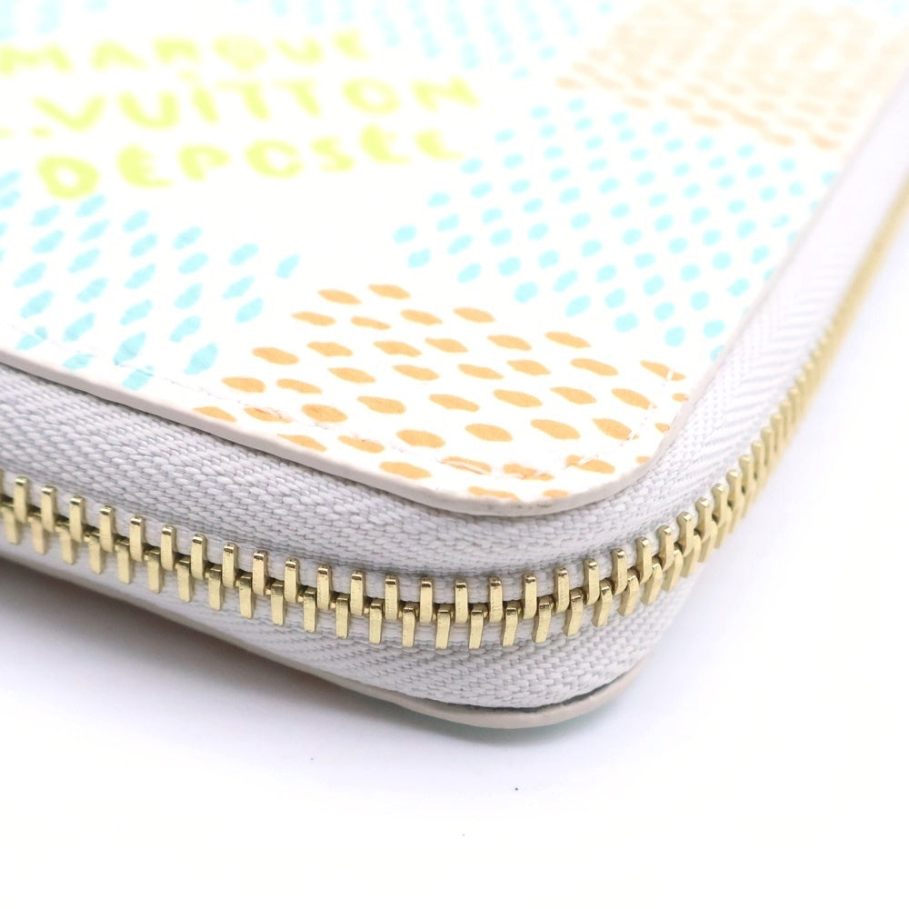 LOUIS VUITTON(ルイヴィトン) ダミエヘリテージ ジッピーウォレット ヴェルティカル ロングウォレット 長財布 カードケース ホワイト×グリーン×オレンジ PVCレザー N40675 ゴールド金具