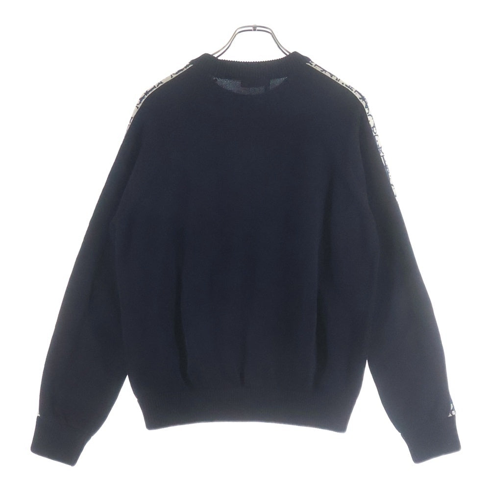 Christian Dior(クリスチャンディオール) 21AW Oblique Side Line Crewneck Knit Sweater オブリーク サイドラインクルーネック ニットセーター ブラック/ホワイト 113M638AT187